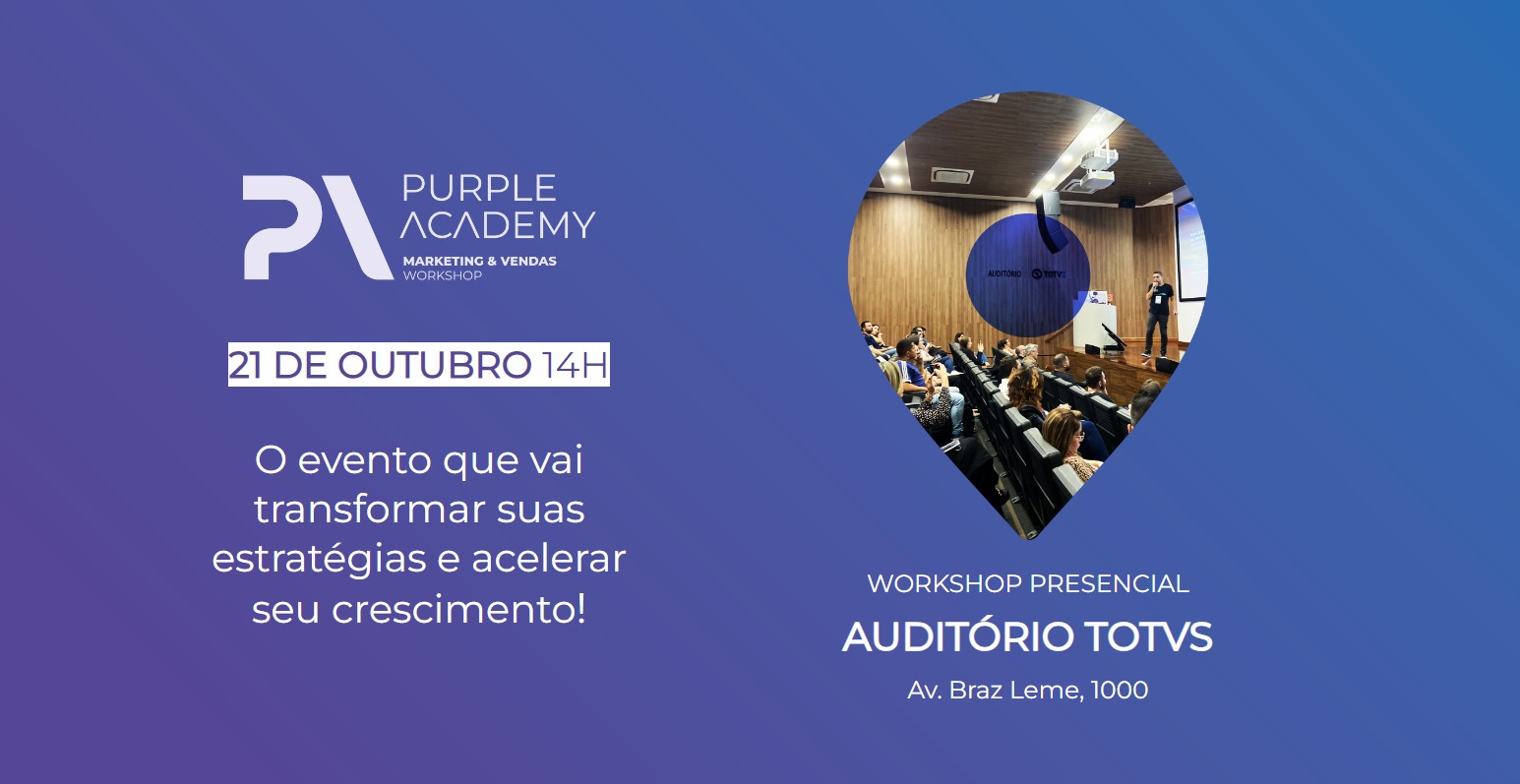 Imagem do evento Purple Academy - Workshop de Marketing e Vendas em São Paulo/SP